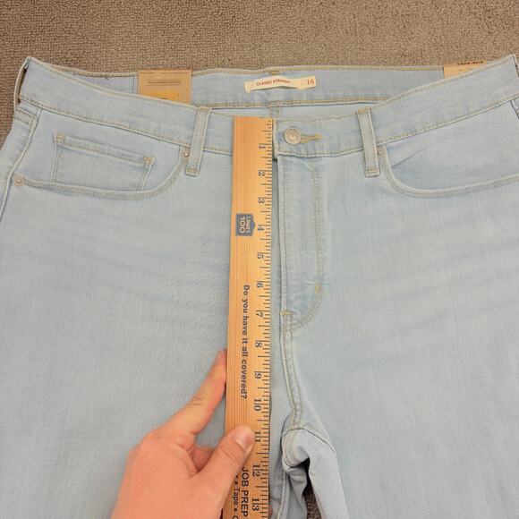 New Levis Classic Straight Jeans Women's 16 Medium Blue Denim Stretch Hypersoft - Picture 5 of 9